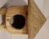 Items similar to Handmade Cat Condo Tiki Hut Feline Furniture made with ...