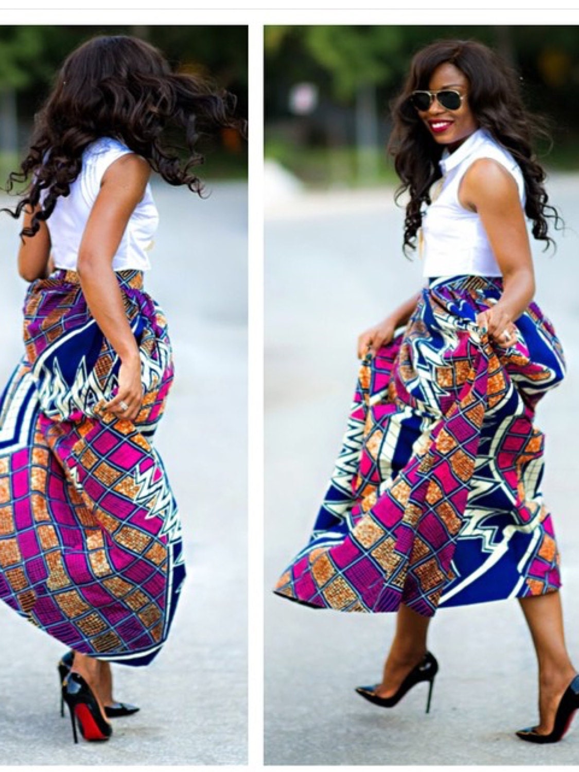 African clothing : ABA daisy maxi skirt Ankara maxi skirt