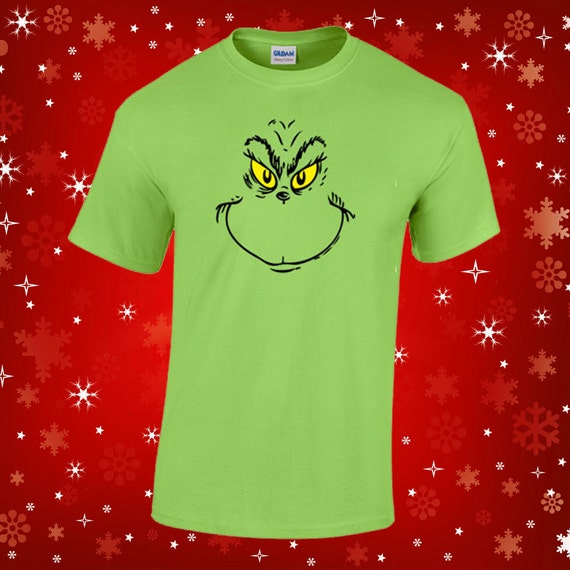 Grinch Face T Shirt Christmas Holiday The Grinch by ShopChicTees