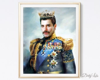 Freddie Mercury - Queen - Portrait - Illustration - Art Print - Fan Art