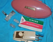 SEWING MACHINE Button Holer Attachments with Original booklet and container  1960's Singer