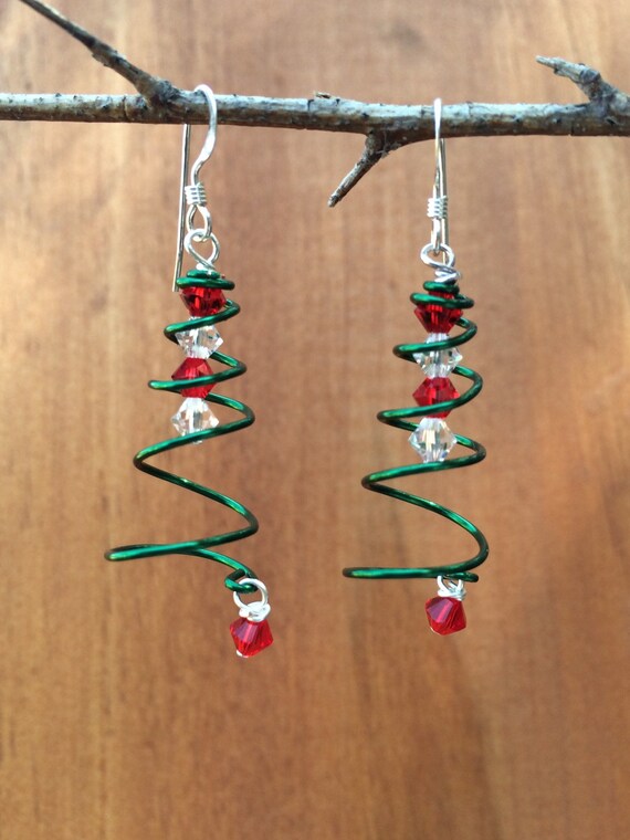 Wire Christmas Tree Earrings