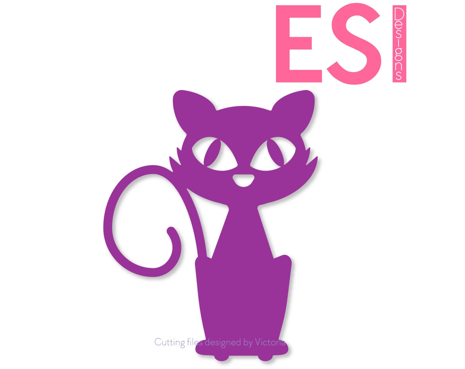 Download Cat SVG DXF EPS Cat cutting files use with Silhouette