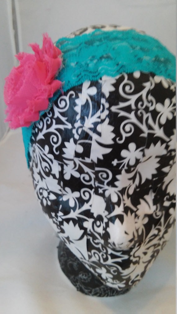 pink headband teddy headband blue headband blue lacy headband with pink flower infant size stretchy pink headband teddy headband blue headband blue lacy headband with pink flower infant size stretchy