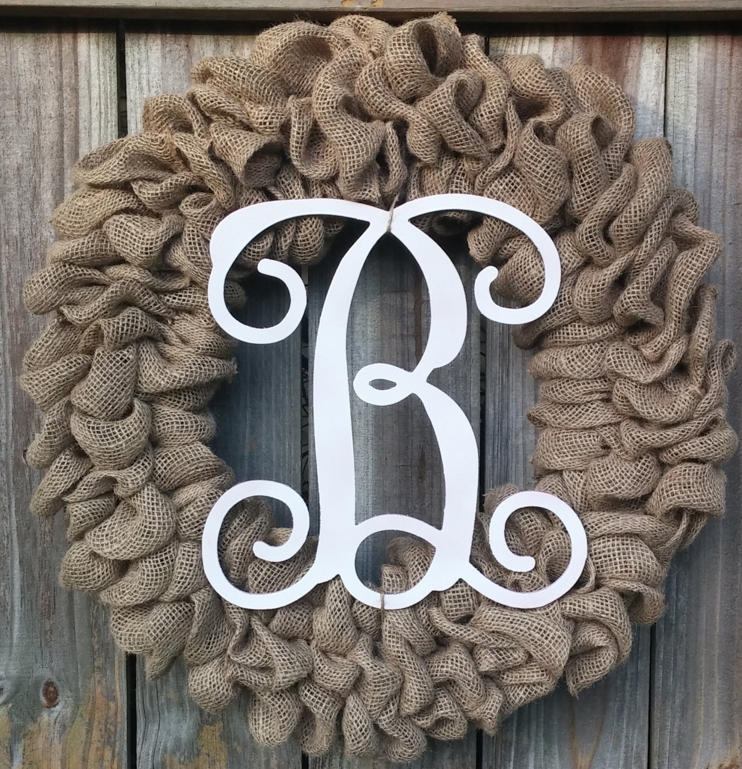 Monogram Wreath Wreath With Monogram Burlap Wreath For Door