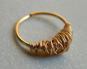 SEPTUM RING - Rose Gold Septum Ring - delicate septum - nose jewelry - septum piercing