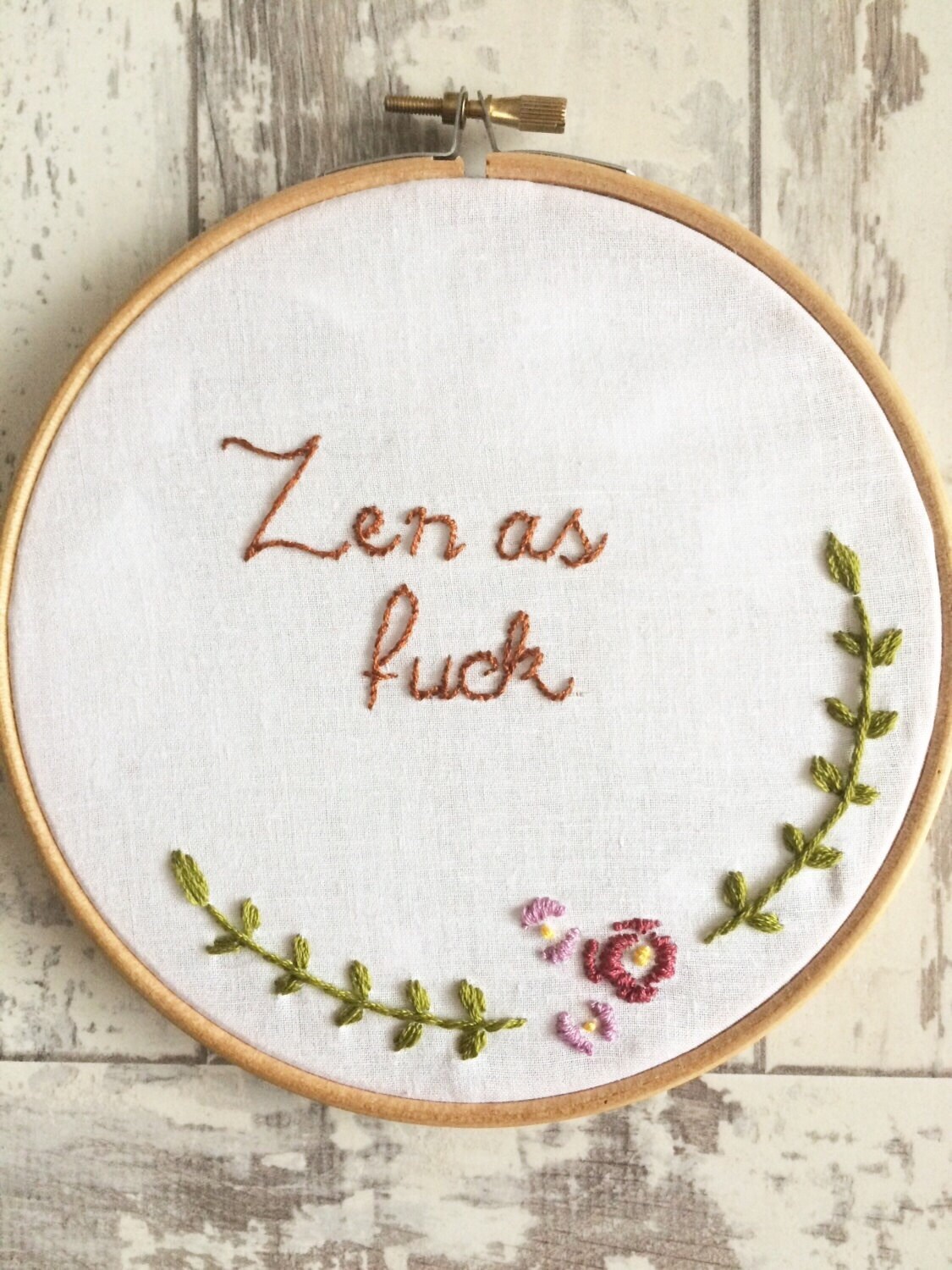 Funny Hand Stitched Embroidery Art Quote by SweetLimeEmbroidery