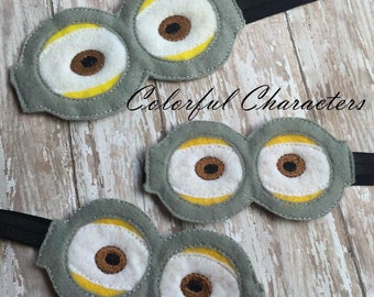 Minion Goggles headbands, pretend play, party favors, adult headands, kids headbands, elastic headbands made to order