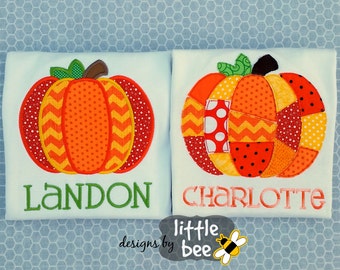 pumpkin fall halloween new design set patchwork applique outline embroidery design 4x4 5x7 EXP PES DST more Instant Download monogram