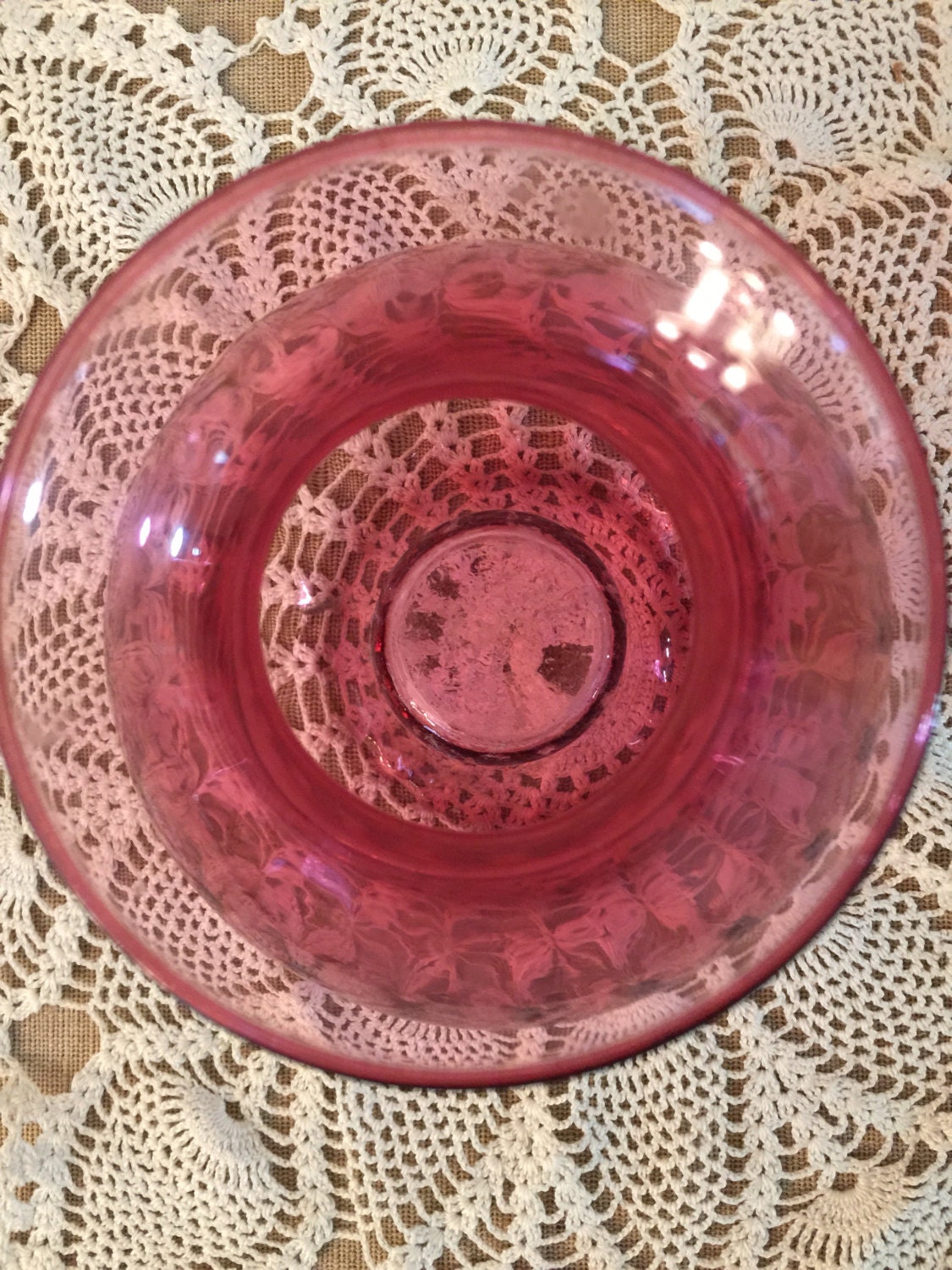 Vintage Hand Blown Cranberry Glass Vase Pilgrim Glass Art