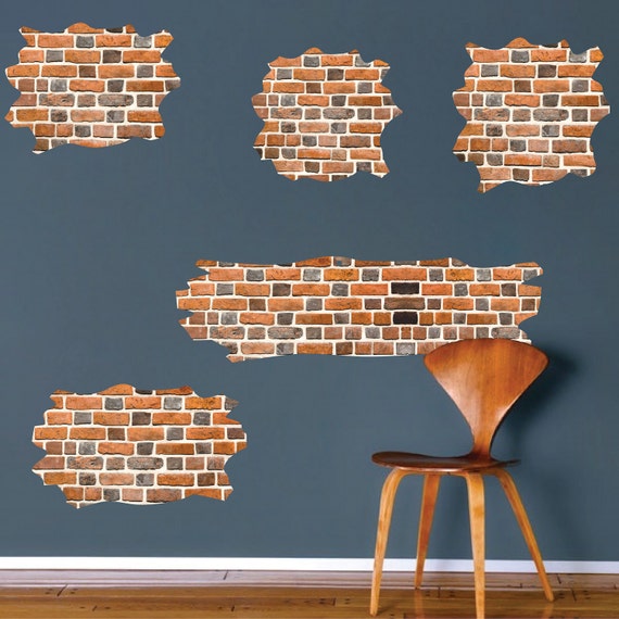Brick Decal Brick Wall Mural Designs Brick Wall Art by PrimeDecal