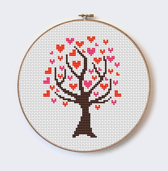 Tree Tree Lovers modern cross stitch pattern Buyt 2 Get 1