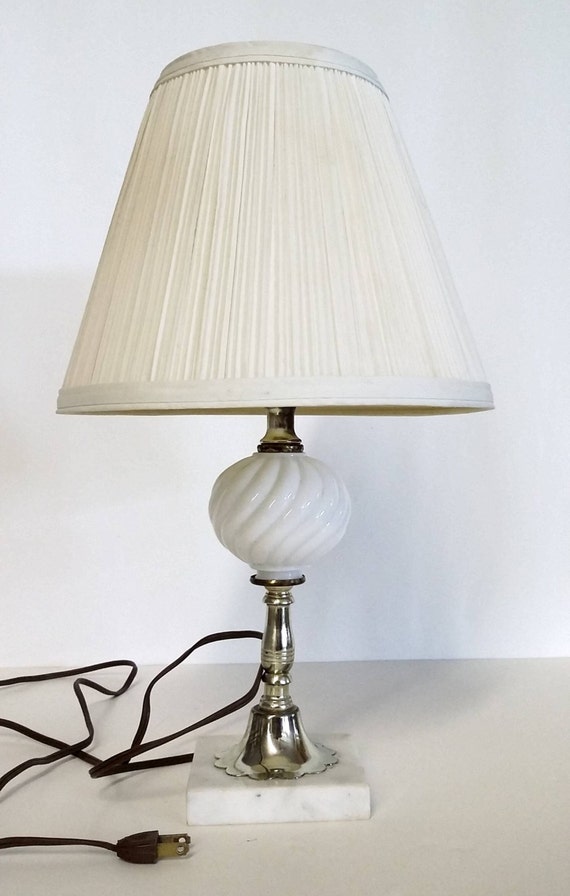 in base milk Marble Italy marble  glass lamp White Base Glass Made Lamp Milk Vintage