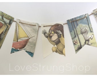 Where the Wild Things Are party banner bunting garland flags Wild one