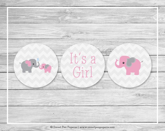 Elephant Baby Shower Cupcake Toppers - Printable Baby ...