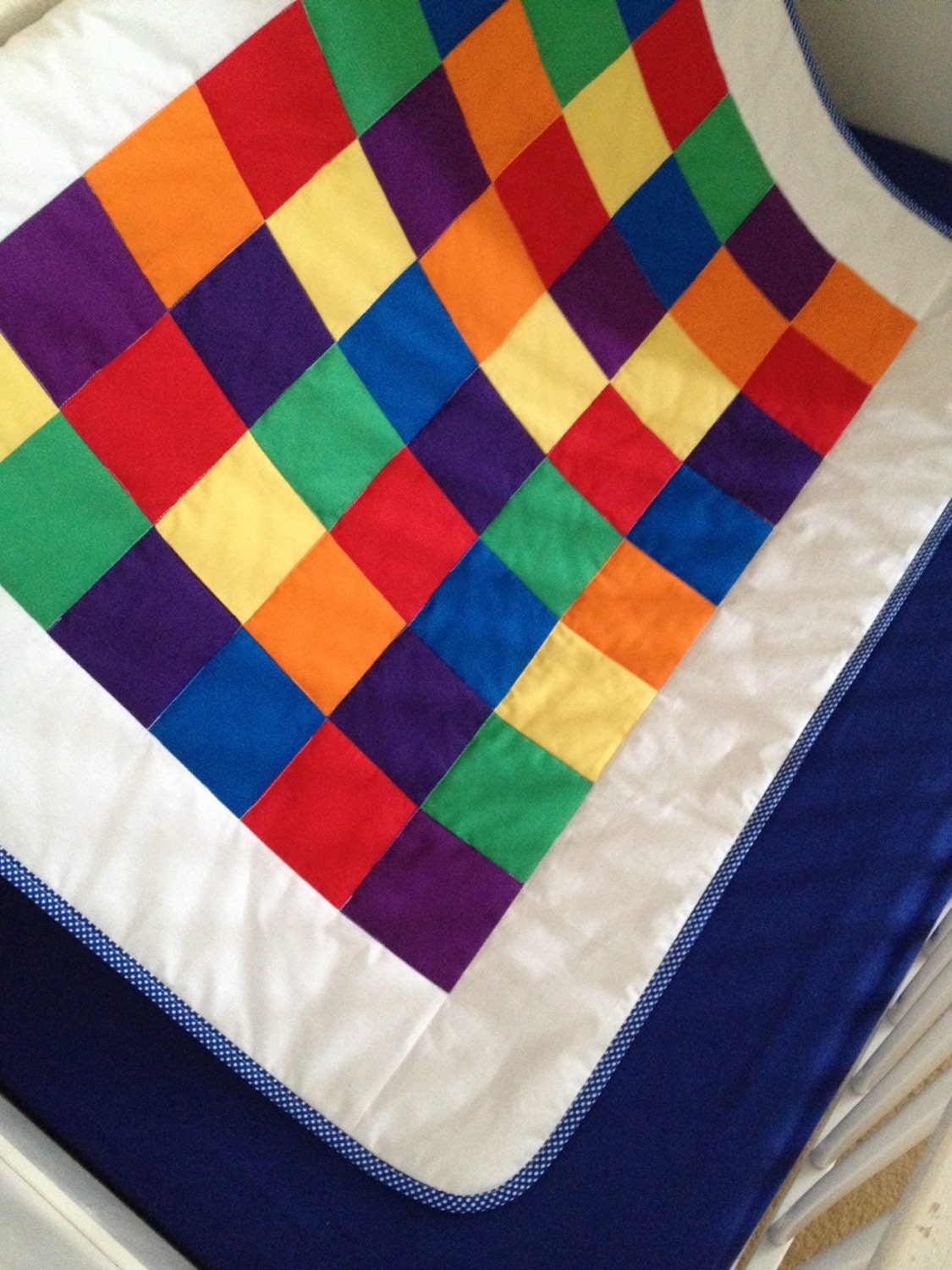 Crib bedding rainbow crib set rainbow quilt by Angiespatch on Etsy