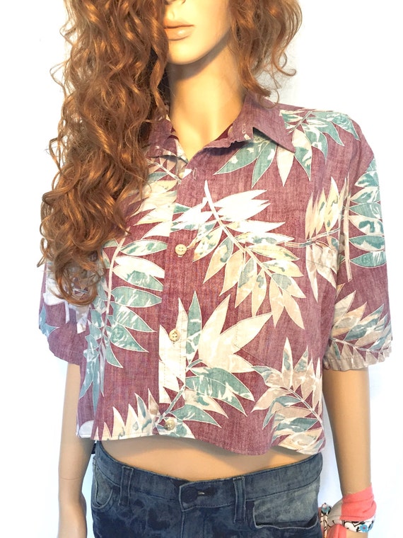 hawaiian shirt crop top