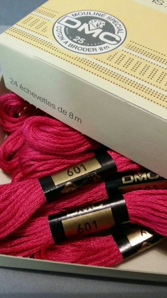 Box of Vintage DMC embroidery floss in Dark by NostalgicSupplyCo