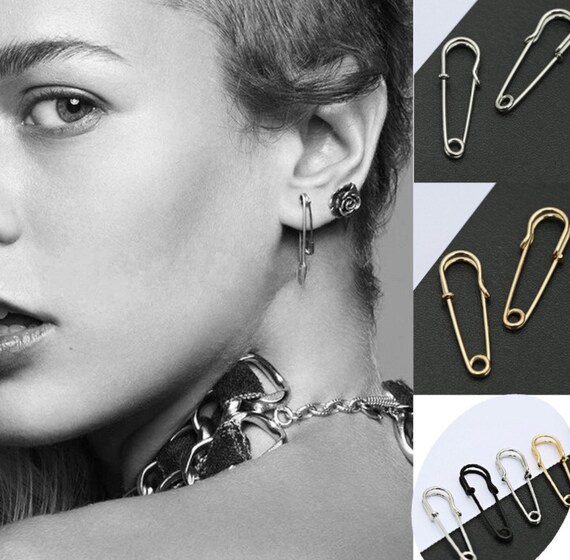 Safety Pin EarringPin EarringBody Piercing by TheTinyMustardSeed