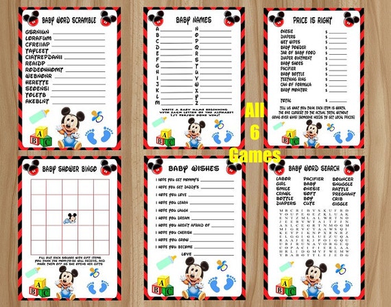 Mickey Mouse Baby Shower Games, Mickey Mouse Baby Shower, Mickey Mouse