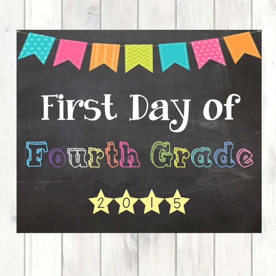 First Day of Fourth Grade Sign First Day of by PinkBirdieSupplies