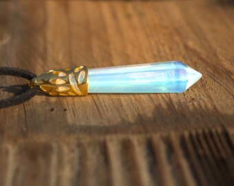 Opalite Kida Crystal Necklace, Opalite Moonstone, Atlantis Rainbow Crystal, Unisex Mens Crystal, Princess Kida Costume, Lost Empire Cosplay