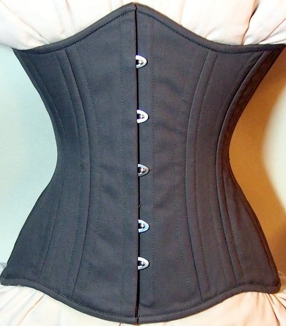 Real double row steel boned underbust corset from cotton. Waist training fitness edition. Regular sizes on stock sale! by Corsettery steampunk buy now online