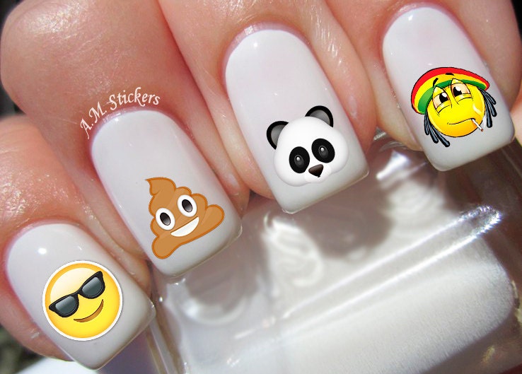 85 Face Emoji Nail Decals