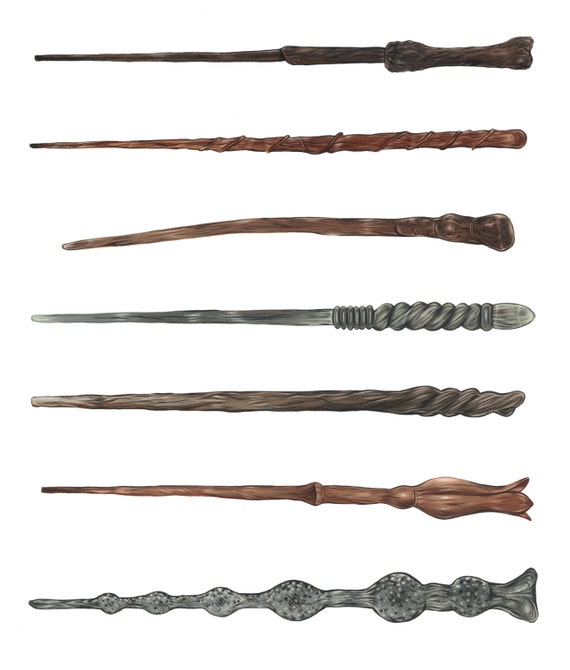 Items similar to Harry Potter wands Illustration on Etsy