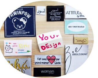 FREE SHIPPING 1500 Custom Clothing Labels woven - High Quality - Main Side Care Label - Manhattan Center End Folds - Use Your Artwork