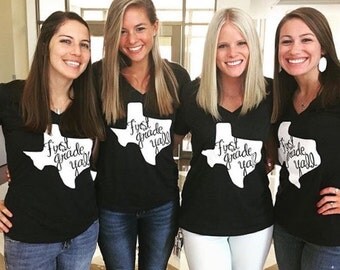 First Grade Yall - Texas Teacher grade level tees