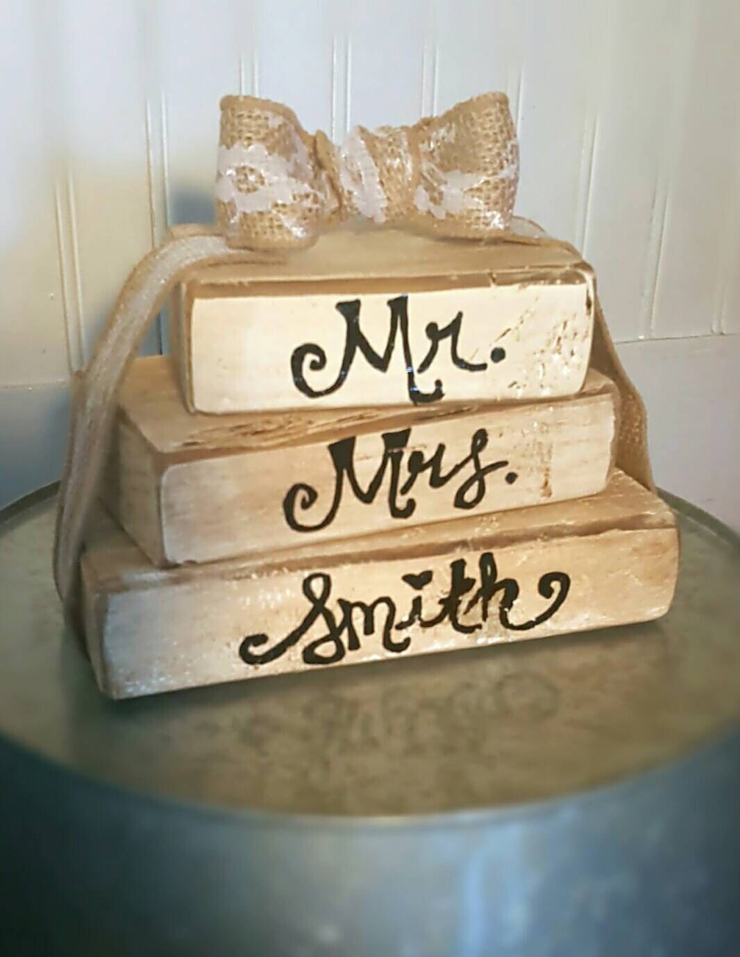 Mr. Mrs. Wedding Gift Wedding Decor Handmade by HumbledBride