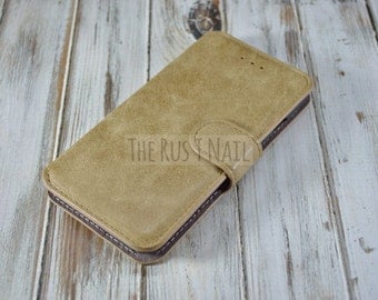 FREE SHIPPING - Tan iPhone 6s Wallet Case - Genuine Leather