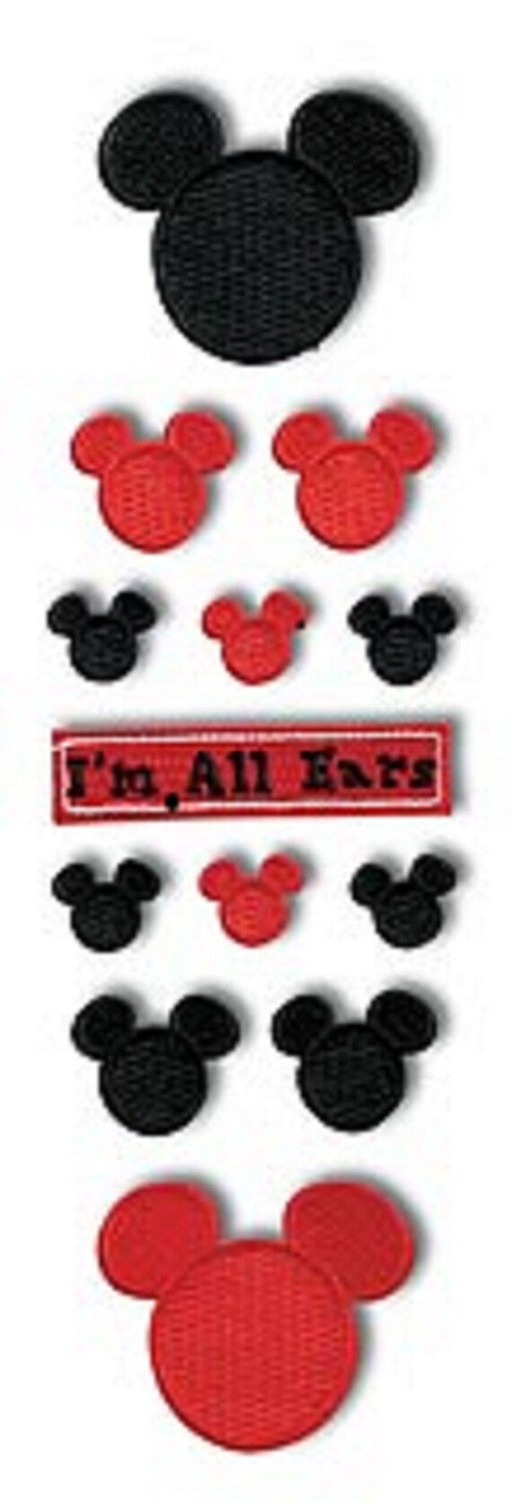 Disney Embroidered Stickers Mickey Ears