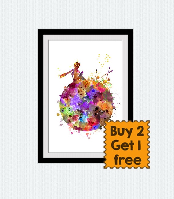 The Little Prince watercolor art print The Little Prince