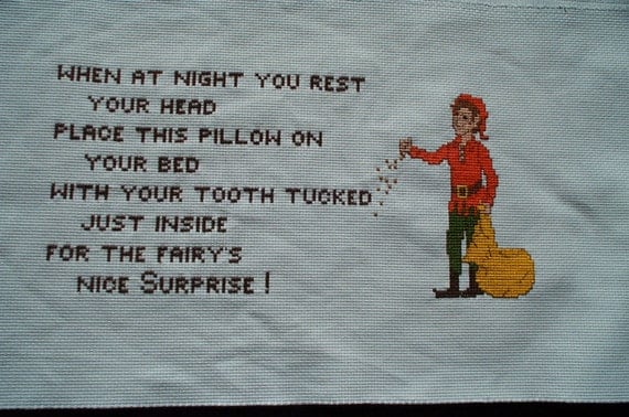 Personalized counted cross stitch tooth fairy by ...