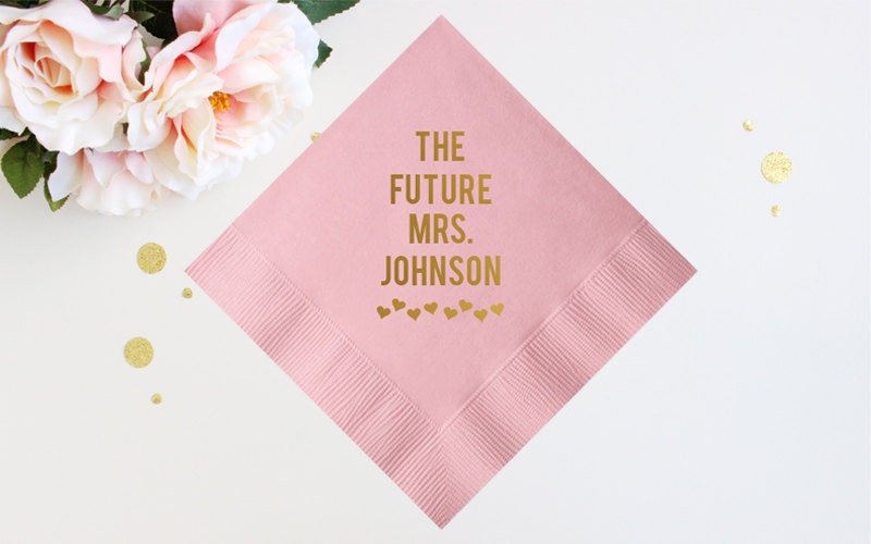 Bridal Shower Party Cocktail Napkins Personalized Cocktail