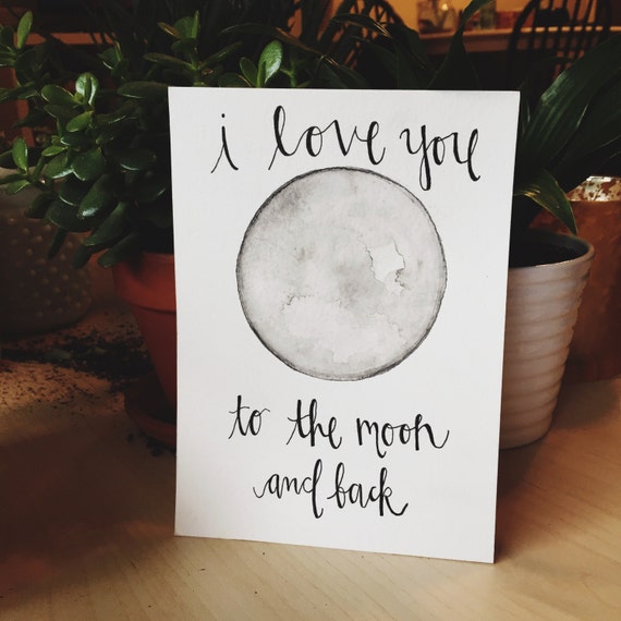 To the Moon and Back handmade Quote