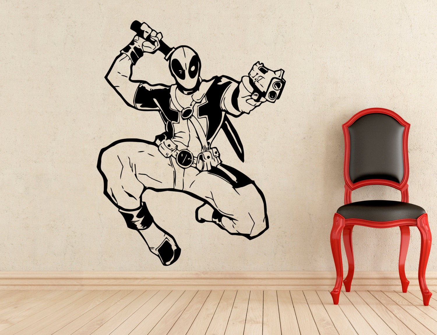 Deadpool Stickers Wall Vinyl Decals Home Interior Murals Art