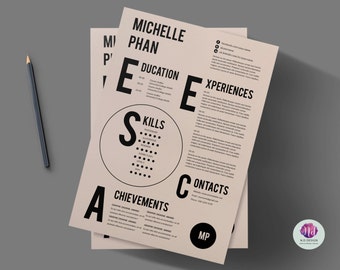 Creative resume template / CV template , cover letter template ( minimal design )