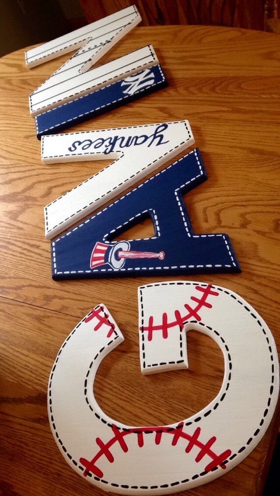 NY Yankees 12 Wooden Letters by KikisKidKrafts on Etsy