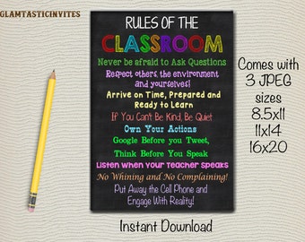 Lunchroom Rules Cafeteria Custom School Teacher Sign Poster