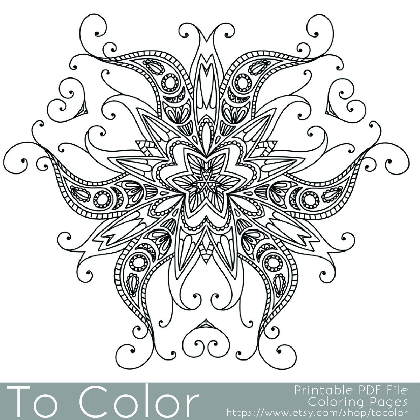 Intricate Printable Coloring Pages for Adults Gel Pens by ToColor