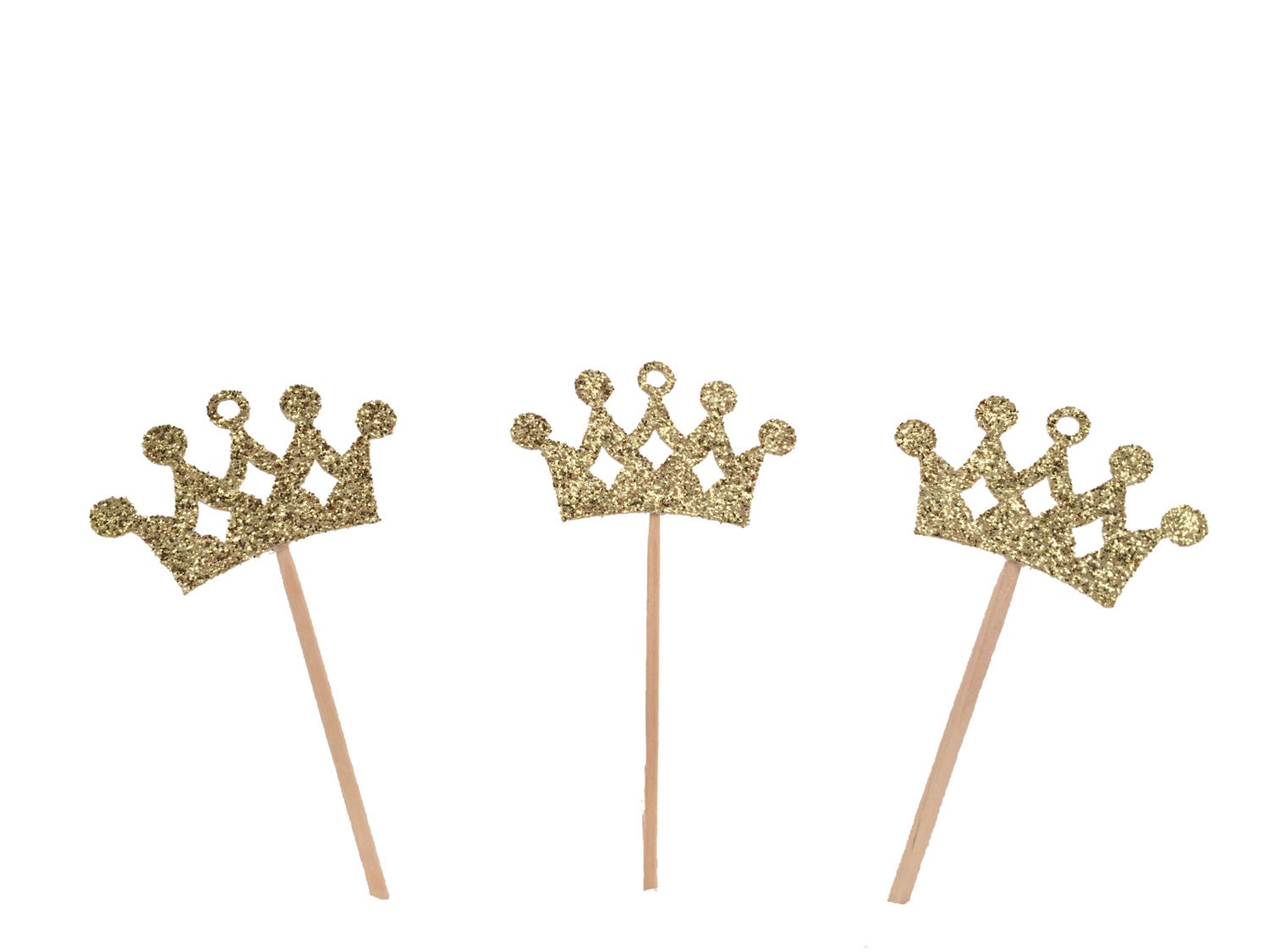 Gold Princess Crown Cupcake Toppers Set of 12 by TopMyCupcakes