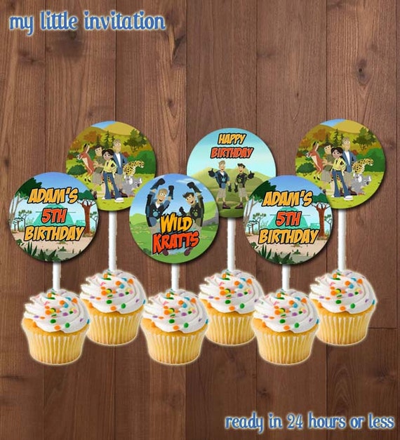 Wild Kratts Birthday Party Cupcake Toppers by MyLittleInvitation