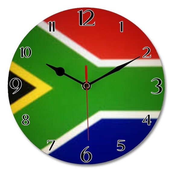 South Africa Flag Wall clock wall clockUnique by WallTimeClocks