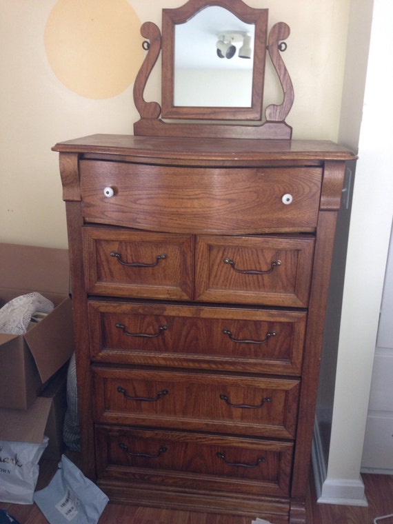 Items similar to Pulaski KEEPSAKE Drawer Chest Tall Dresser with Mirror
