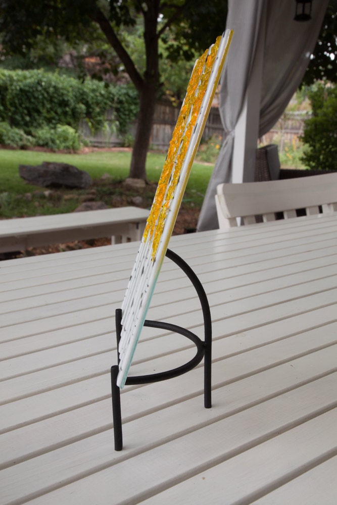 Fused Glass Aspen Tree and Display Stand