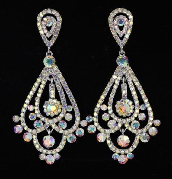 Large Chandelier Earrings Large AB Earrings AB Pageant