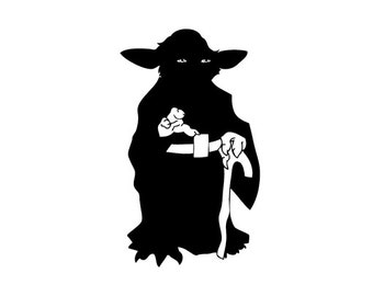 Master Yoda Jedi Master Star Wars Silhouette SVG Cutting